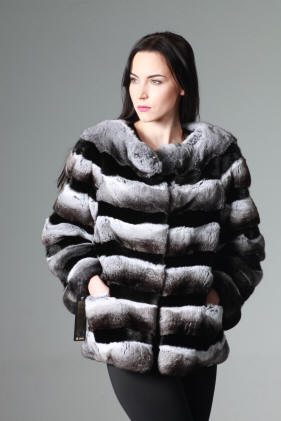 chaqueta abrigo chinchilla